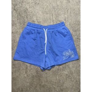 Forever 21 Fubu Women's Sz S Knit Shorts Drawstring Blue Embroidered Logo
